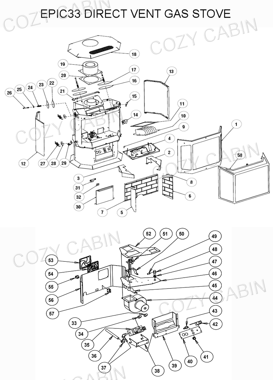 Ironstrike Epic 33 Inch Direct Vent Gas Stove  (EPIC33) #EPIC33